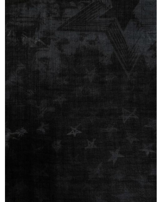 Zadig & Voltaire Black Star-Print Wool Scarf