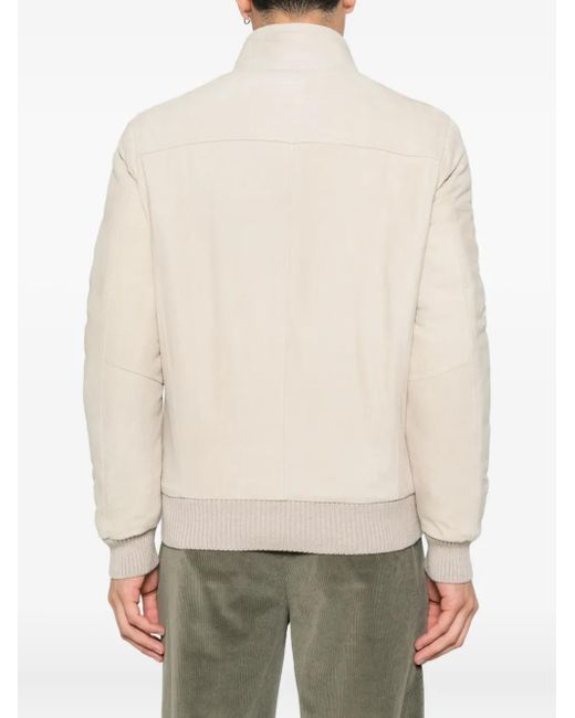 Barba Napoli Natural Button-Fastening Ribbed-Cuff Jacket for men