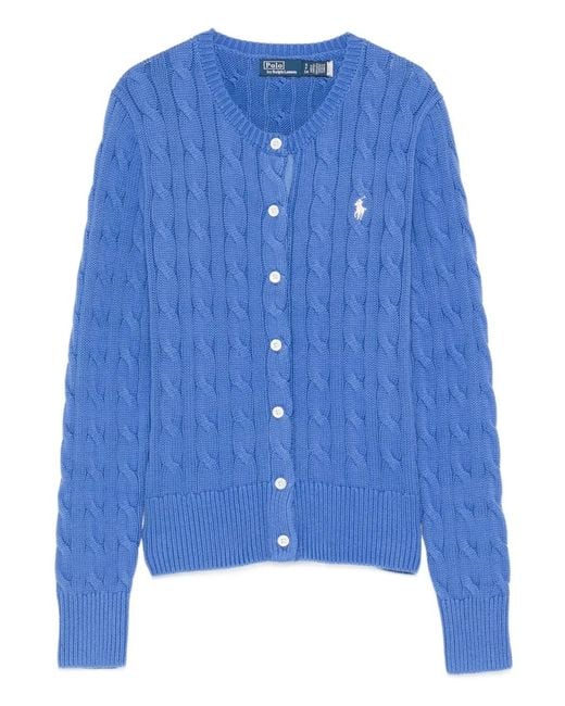 Polo Ralph Lauren Blue Cable-Knit Buttoned Cardigan