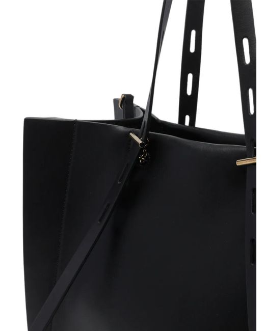 MINOBOSSI Black Paulette Leather Tote Bag