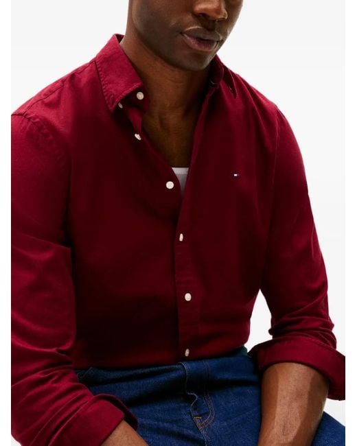 Tommy Hilfiger Red Flex Regular Fit Flannel Shirt for men