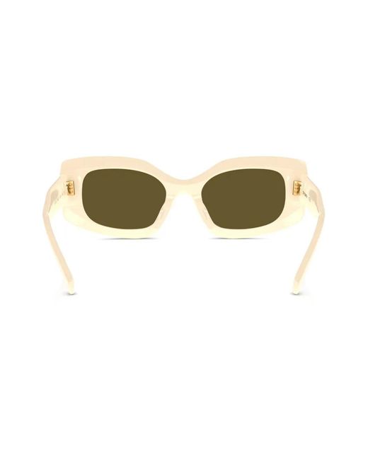 Tory Burch Natural Miller Rectangle-Frame Sunglasses
