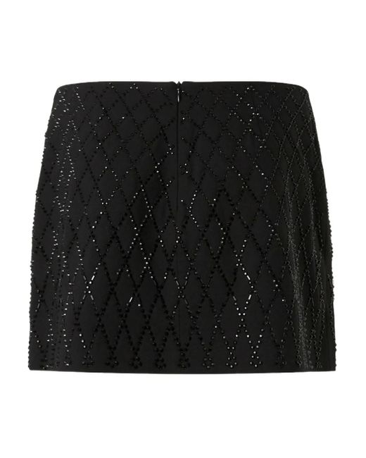Pinko Black Rhinestone-Embellished Fitted Skirt