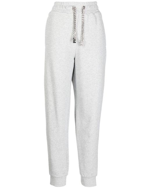 MICHAEL Michael Kors Cotton Chained-drawstring Track Pants in Grey ...