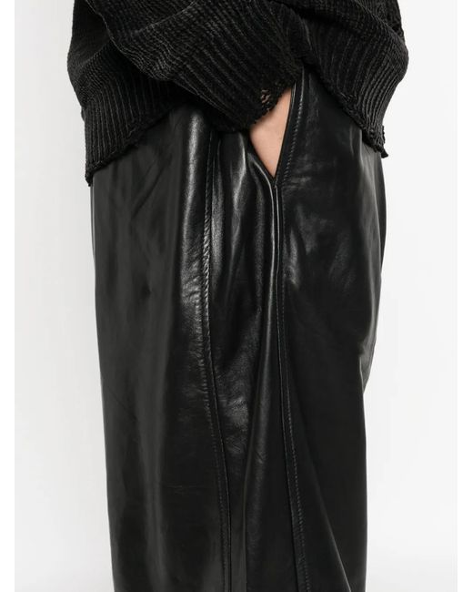 R13 Black Pleated Leather Trousers