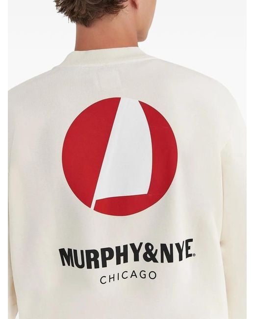 Murphy & Nye White Cotton Sweatshirt for men