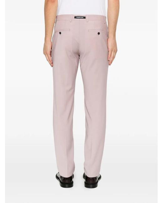 Karl Lagerfeld Pink Belt-Loop Tailored Trousers for men