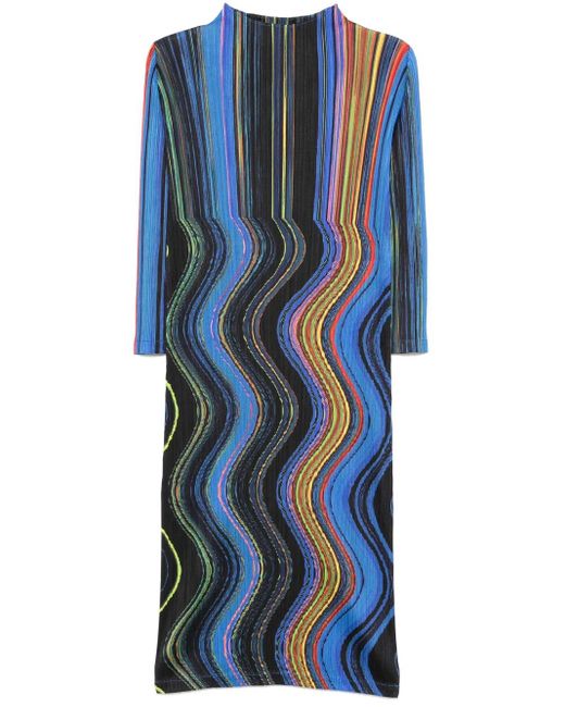 Pleats Please Issey Miyake Warp ドレス Blue