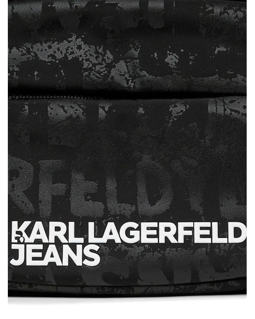 Karl Lagerfeld Black Logo-Print Camera Bag for men