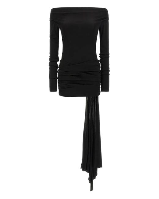 Vestido corto Wendell drapeado ANDAMANE de color Black