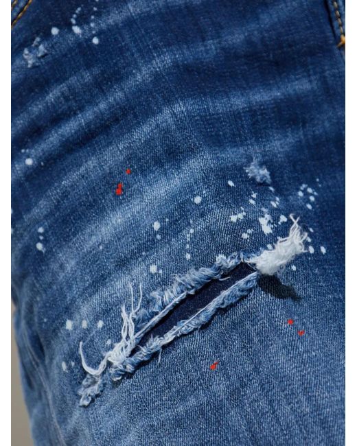 Vaqueros Con Efecto Desgastado DSquared² de color Blue