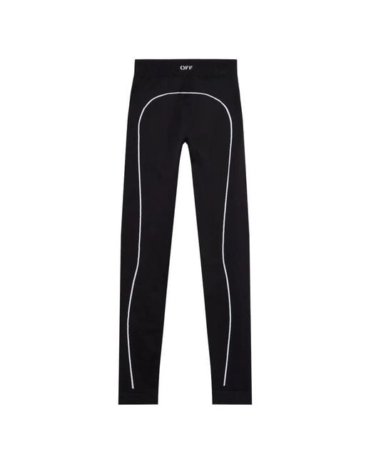 Off-White c/o Virgil Abloh Black Logo-Print Panelled Leggings