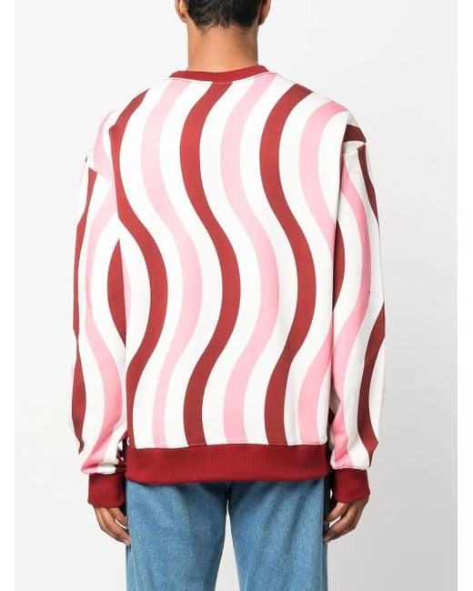 Felpa Con Stampa Onde di Camper in Red