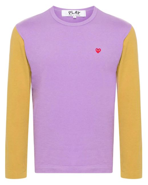 COMME DES GARÇONS PLAY Purple Heart-Patch Cotton T-Shirt