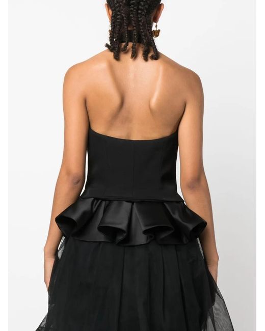 Moschino Black Double-Breasted Sleeveless Blazer Top