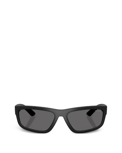 Prada Linea Rossa Gray Rectangle-Frame Sunglasses for men