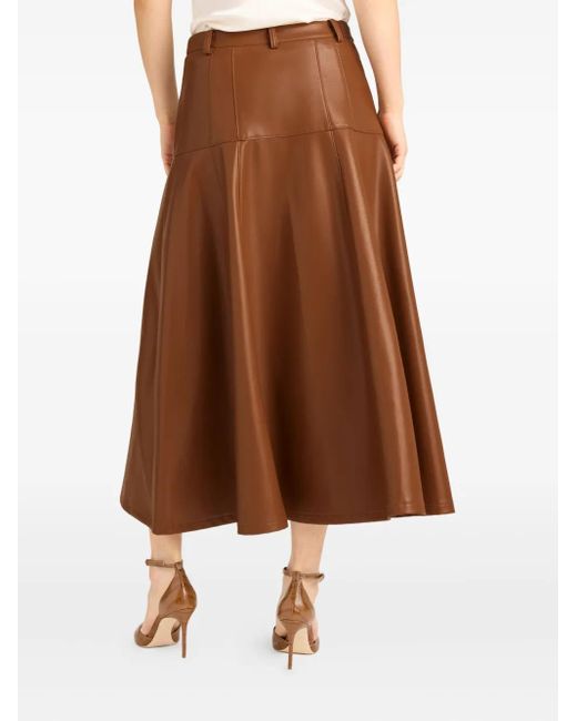 Cinq À Sept Brown Veena Button Midi Skirt