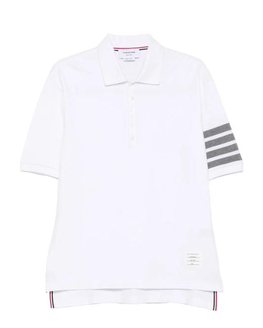 Thom Browne White '4Bar' Polo Shirt for men