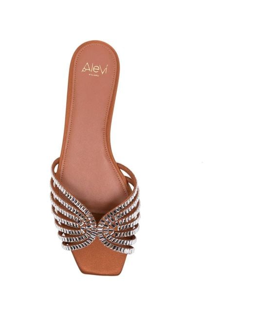 ALEVI White Glass-Embellished Sandals