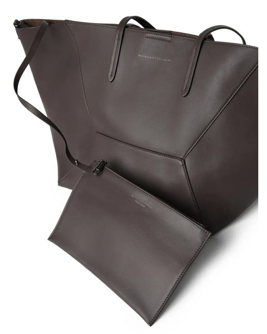 Brunello Cucinelli Brown Bc Duo Leather Tote Bag