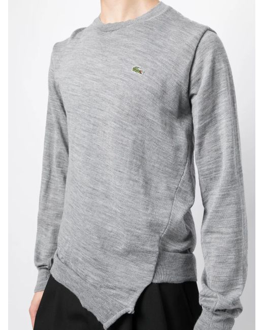 Comme des Garçons Gray Logo-Patch Wool Jumper for men