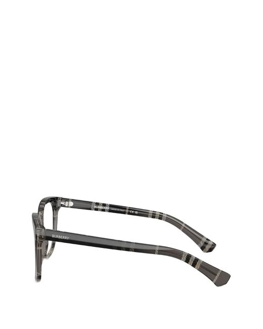 Burberry Black Check-Pattern Square-Frame Glasses