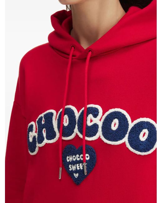 Chocoolate アップリケ パーカー Red