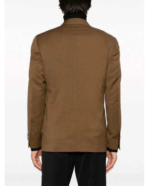 Lardini Green Double-Breasted Wool Blazer for men