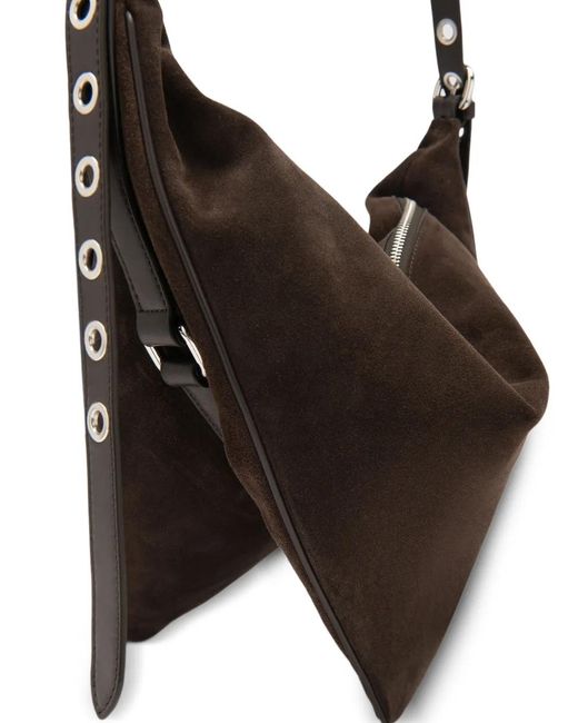 By Far White Trayana Triangular Adjustable-Straps Crossbody Bag