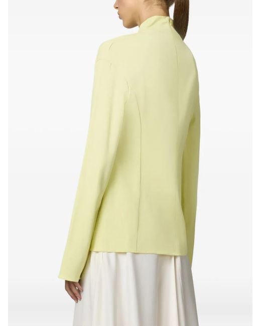 Tod's Yellow High-Neck Long-Sleeve Top