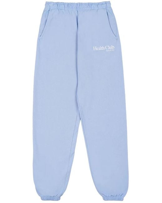 Sporty & Rich Blue Health Club Cotton Track Pants