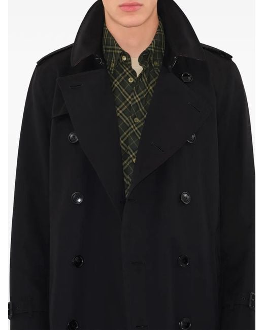 Burberry Black Double-Breasted Trench Coat for men