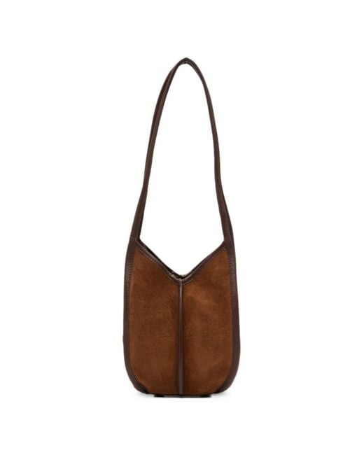 Hereu Brown Calella Suede Shoulder Bag