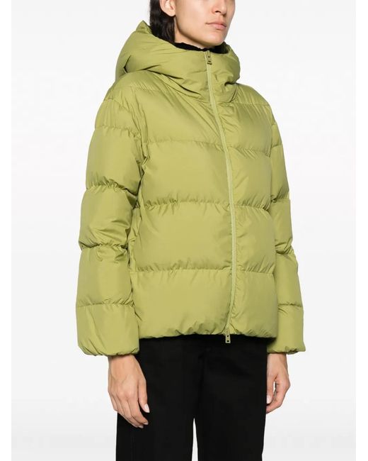 Herno Green Zip-Up Hooded Down Jacket