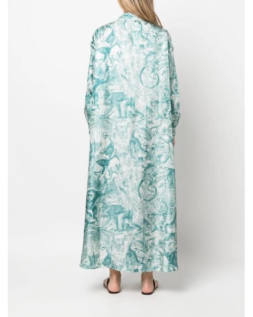 Vestido camisero con motivo de bosque F.R.S For Restless Sleepers de color Blue