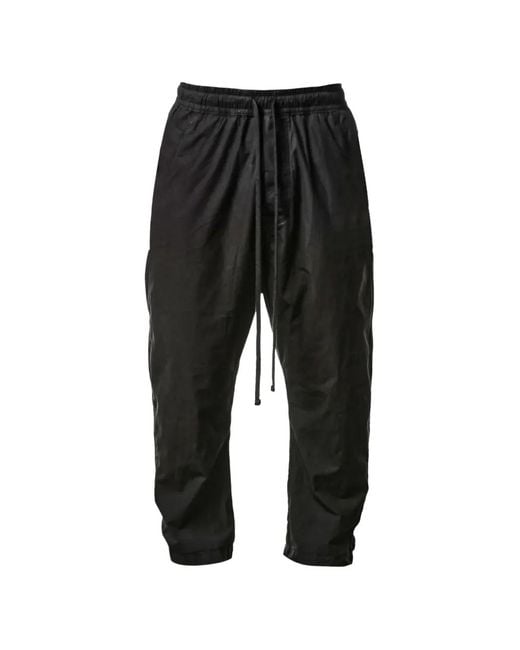 Thom Krom Black Drawstring-Waistband Tapered Trousers for men