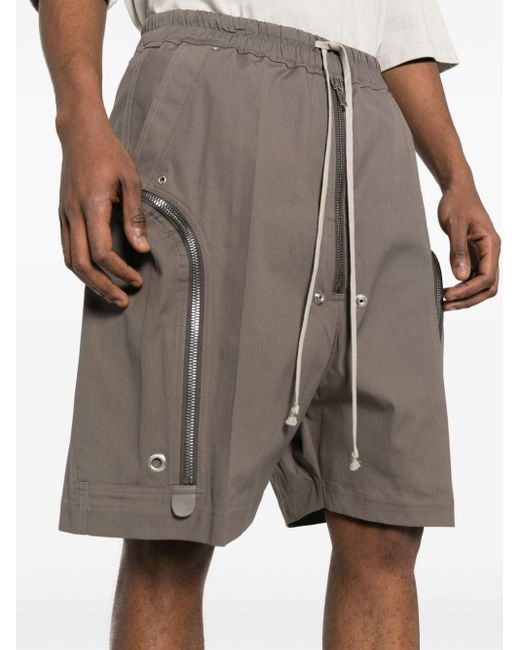 Rick Owens Gray Bauhaus Bela Drop-crotch Shorts for men