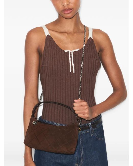 Tory Burch Brown Fleming Suede Pochette