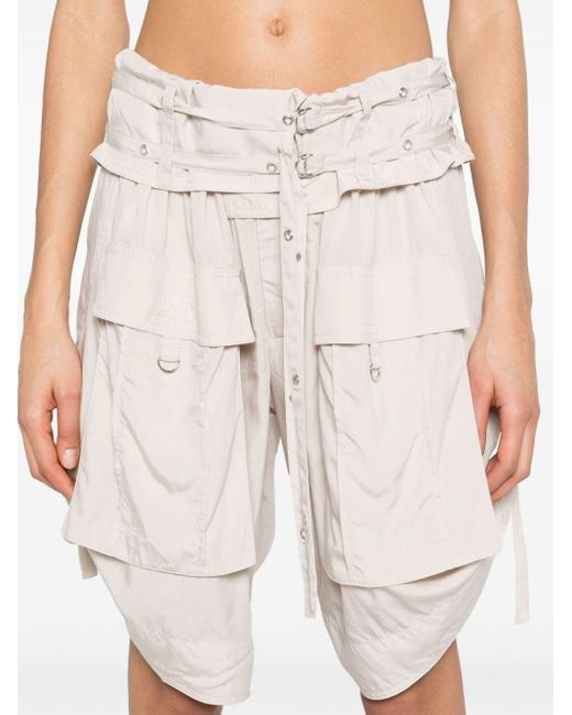 Isabel Marant Natural Heidi Low-rise Belted Shorts