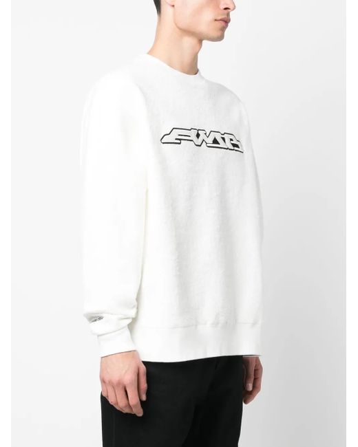 Ambush White Logo-Print Long Sleeves Sweatshirt