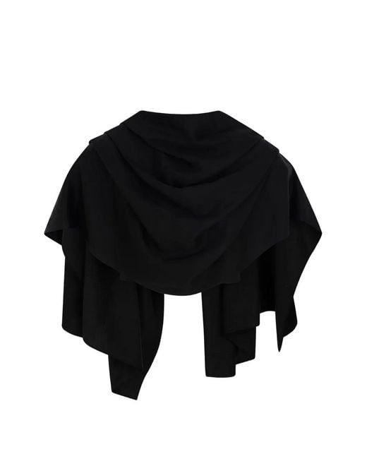 CAYET Black Debora Draped Cape