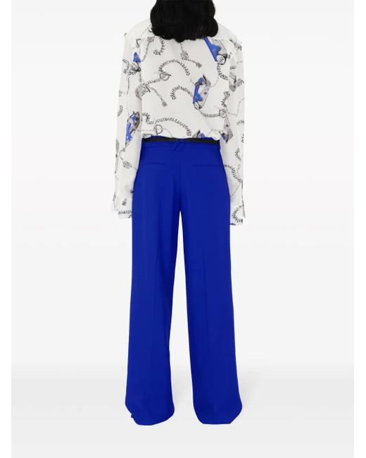 Burberry Blue Wool Tailored Trousers