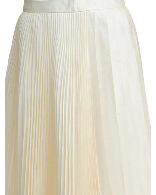 Sandbeige Midi-Plooirok in het White