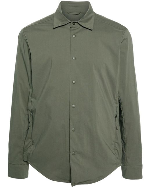 Aspesi Green Press-stud Cotton-blend Shirt for men