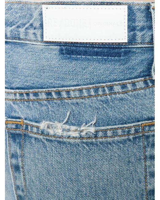 Re/done Blue Straight Leg Jeans