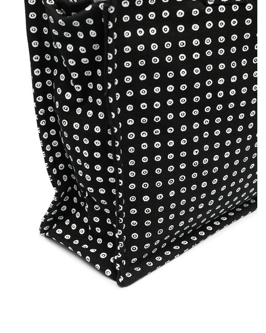 10 Corso Como Black Polka Dot Print Tote Bag