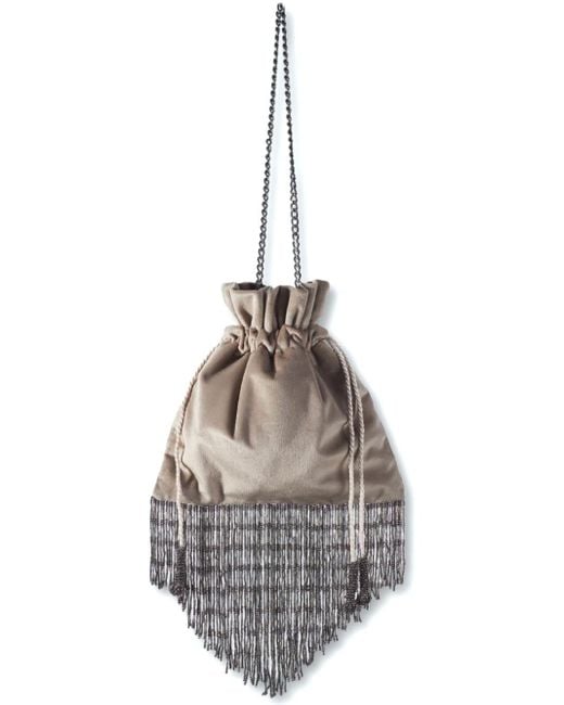 Nannacay Metallic Louise Fringed Shoulder Bag