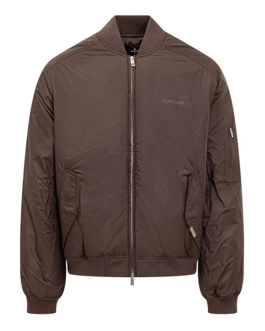 Chaqueta bómber Smart con cremallera Represent de hombre de color Brown
