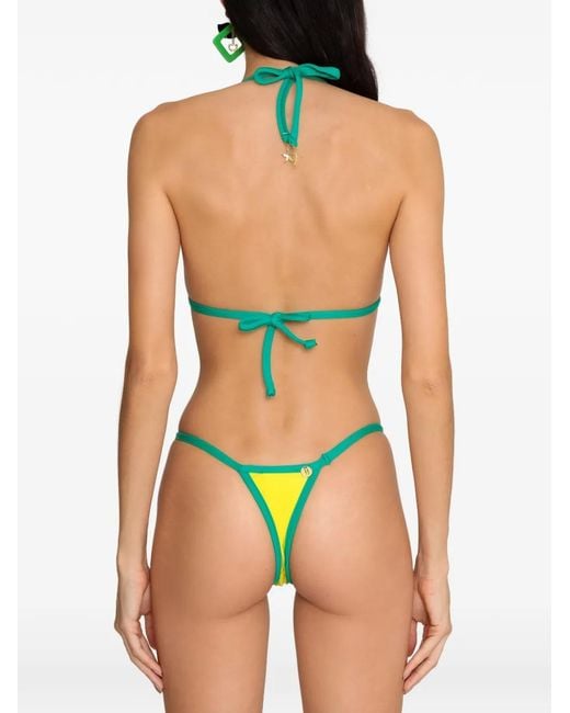 Amir Slama Yellow X Jade Picon Triangle-Top Bikini