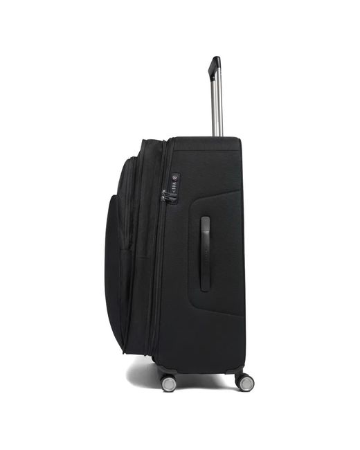 Piquadro Black Expandable Panelled Suitcase for men